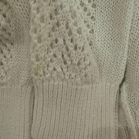 Brochu Walker White Open Stitch Back & Sleeve V-Neck Sweater - Picture 8 of 10